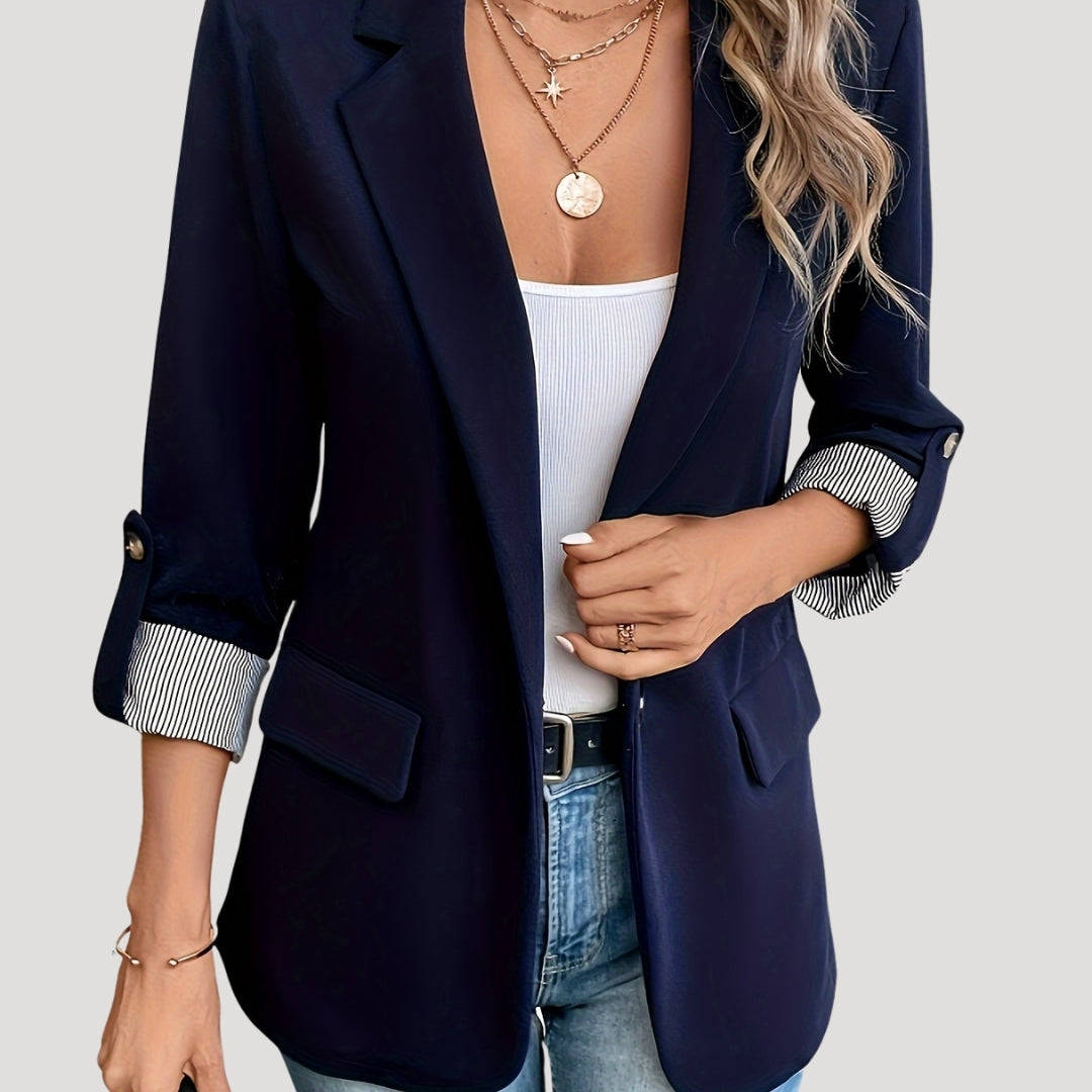 Blazer Marine Tailoré Classique pour Femmes