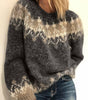 Pull Jacquard à Col Rond et Coupe Ample pour Femme