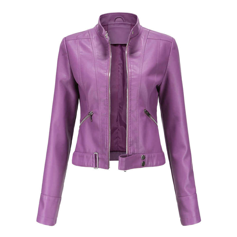 Veste en Cuir Noir Élégante pour Femmes