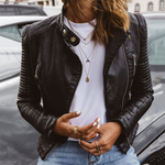 Veste Motarde en Cuir pour Femmes
