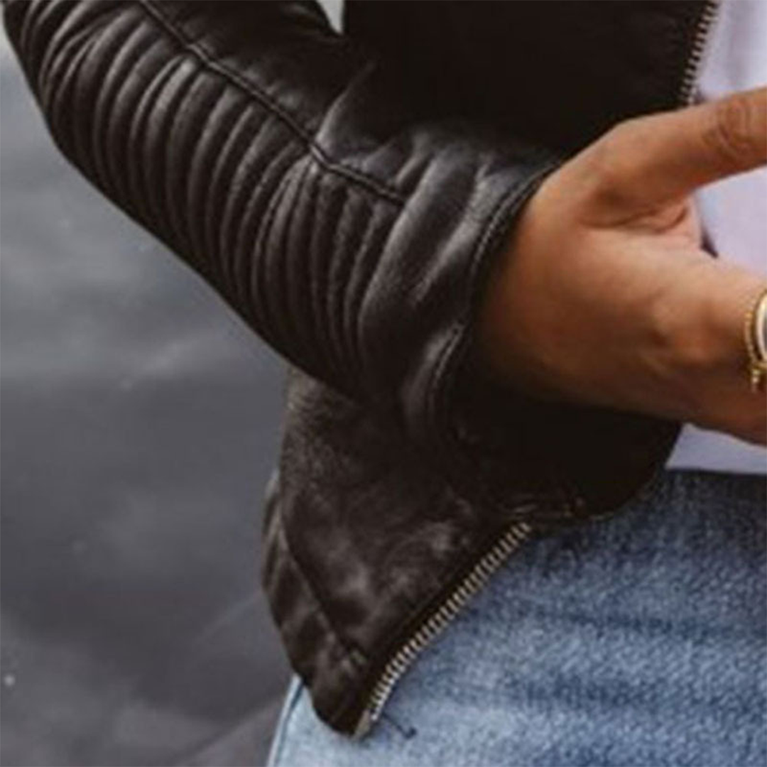 Veste Motarde en Cuir pour Femmes