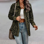 Veste Longue Imprimée Léopard pour Femmes