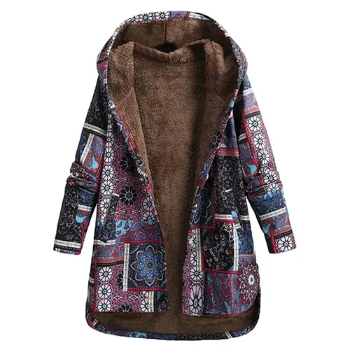Veste Florale avec Capuche pour Femmes