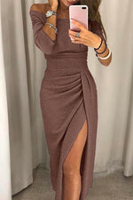 Robe Longue Fendue Off-Shoulder pour Femme | Idéale pour les Sorties