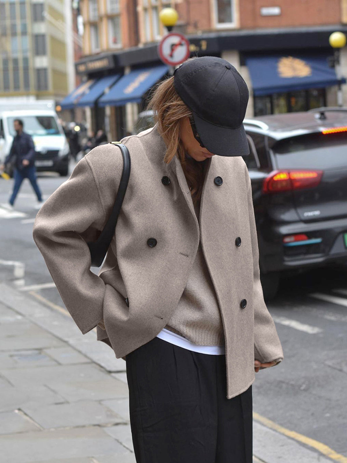 Veste Oversize Élégante à Double Boutonnage pour Femmes