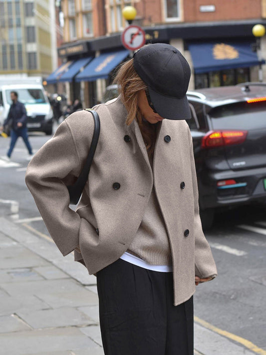 Veste Oversize Élégante à Double Boutonnage pour Femmes