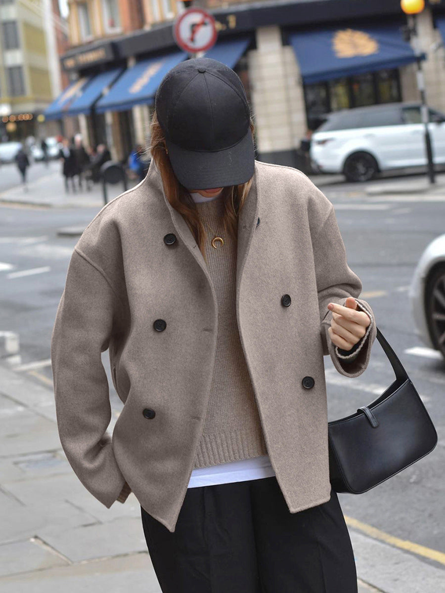 Veste Oversize Élégante à Double Boutonnage pour Femmes