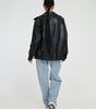 Blouson Bomber en Cuir Oversize pour Femmes
