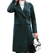 Manteau Long Col Tailleur pour Femmes