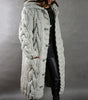 Gilet Long à Capuche en Grosse Maille pour Femme