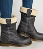 Bottine Mi-Mollet en Simili Cuir pour Femme