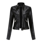 Veste en Cuir Noir Élégante pour Femmes