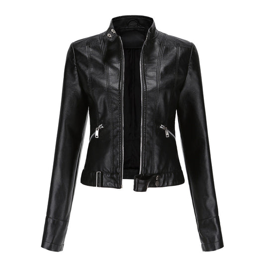 Veste en Cuir Noir Élégante pour Femmes