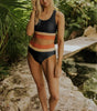 Ensemble Bikini Taille Haute à Coupe Colorblock pour Femmes