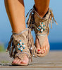 Sandales Boho Franges Coquillages pour Femmes