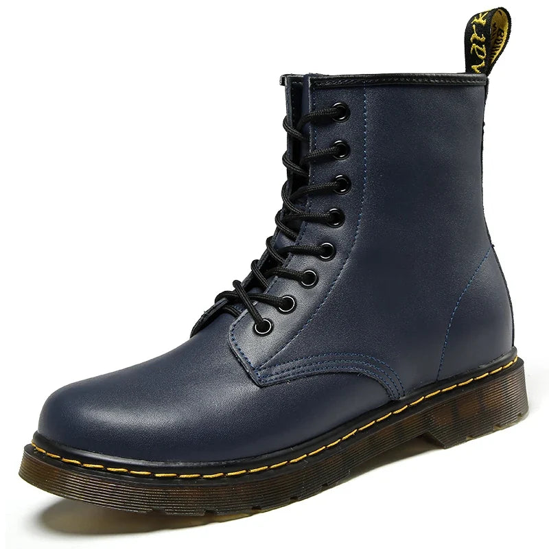 Bottes Martin à Lacets en Cuir pour Femme