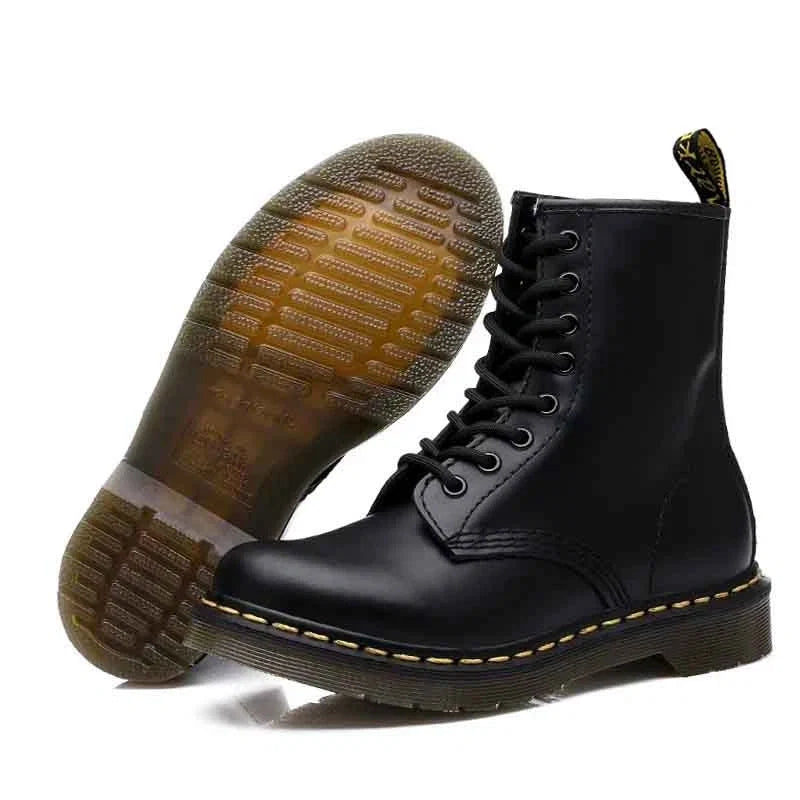 Bottes Martin à Lacets en Cuir pour Femme