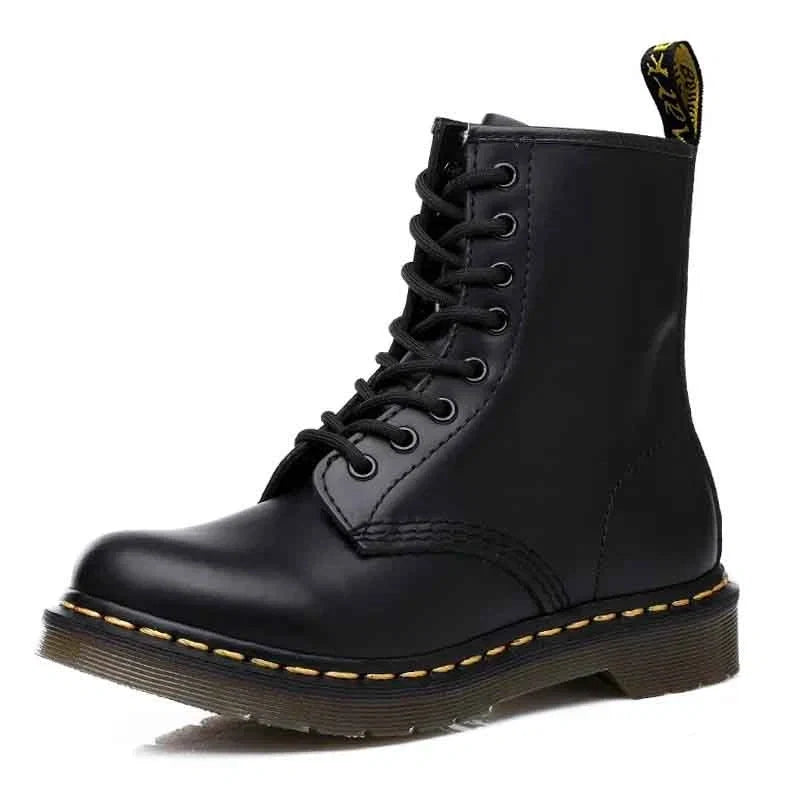 Bottes Martin à Lacets en Cuir pour Femme