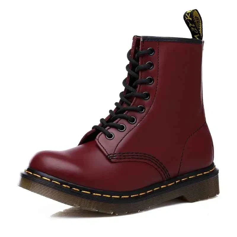 Bottes Martin à Lacets en Cuir pour Femme