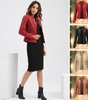 Veste Chic en Cuir Vegan à Col Montant pour Femmes