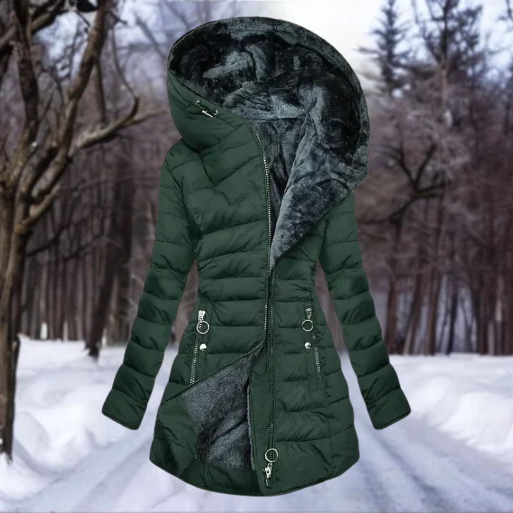 Manteau d'Hiver Long à Capuche pour Femmes