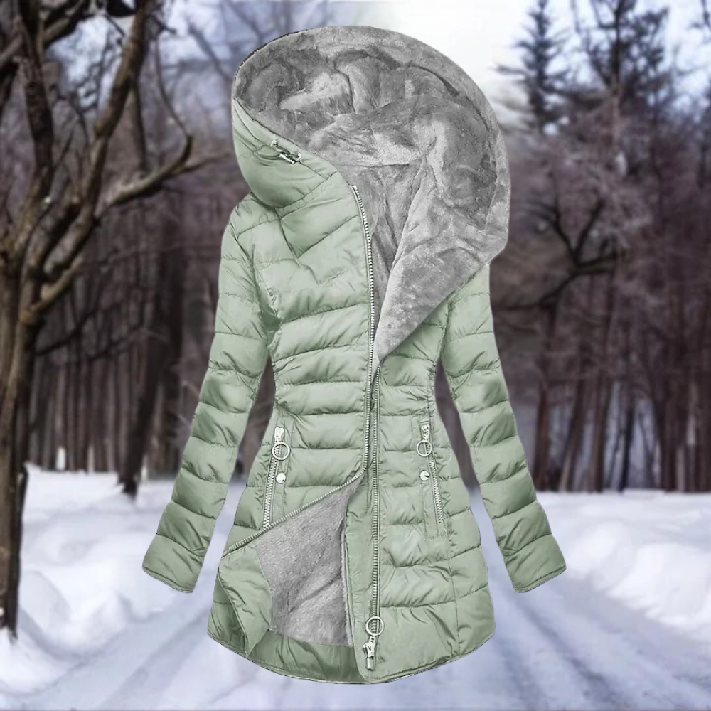 Manteau d'Hiver Long à Capuche pour Femmes