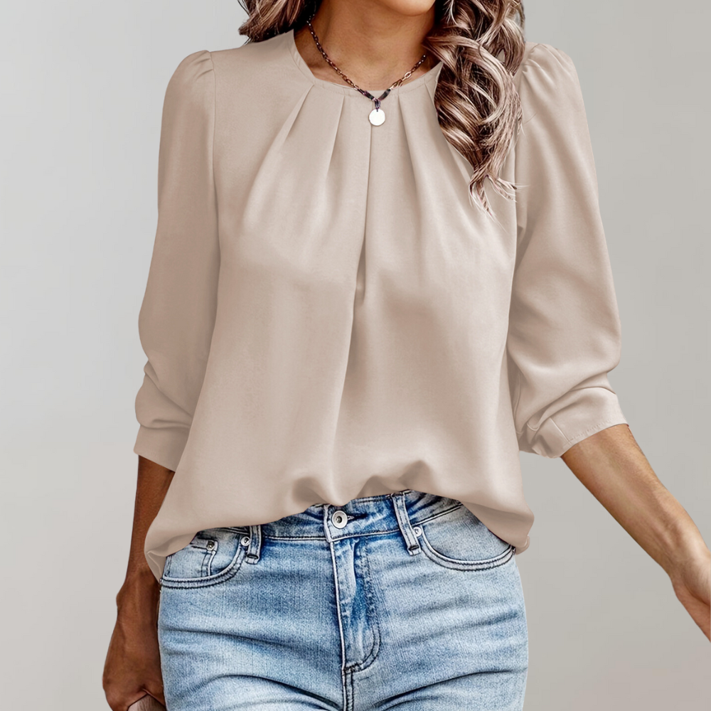 Blouse Satinée Plissée pour Femmes