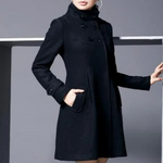 Manteau classique à poches latérales pour femme