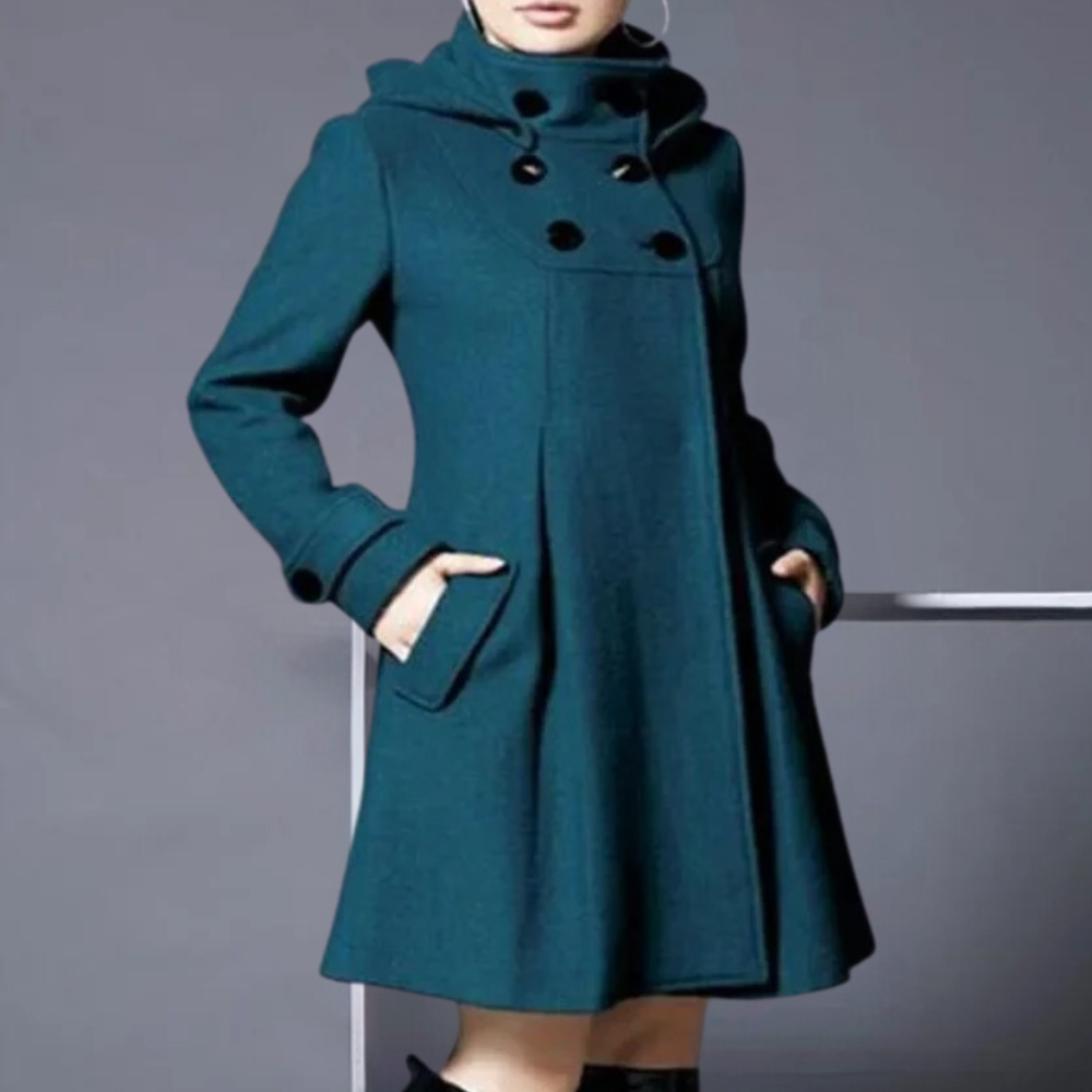 Manteau classique à poches latérales pour femme