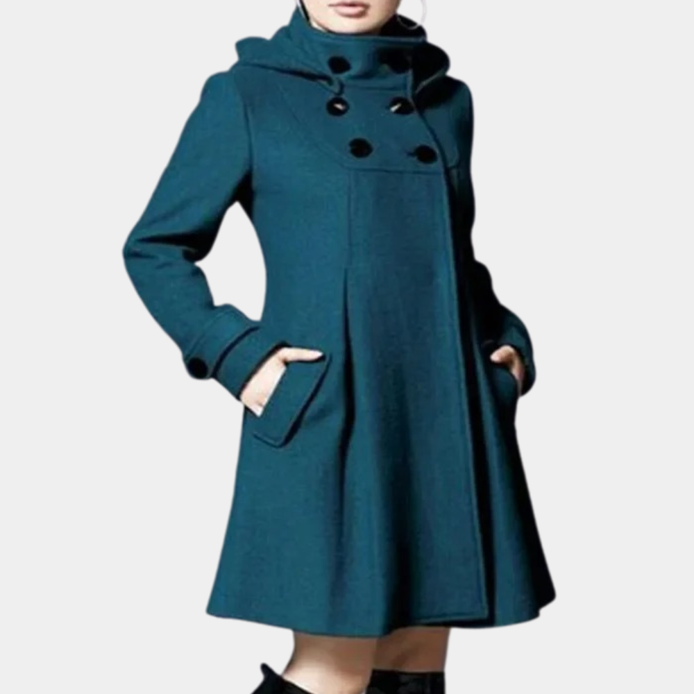 Manteau classique à poches latérales pour femme