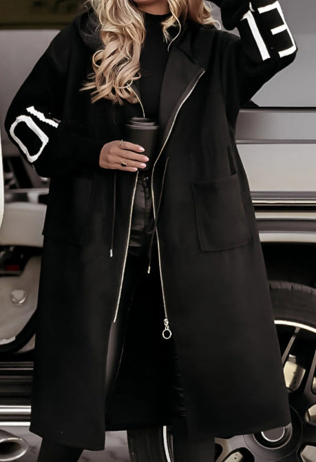 Manteau Long avec Capuche pour Femme