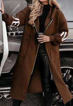 Manteau Long avec Capuche pour Femme