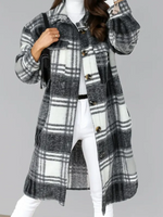 Veste en Laine à Carreaux pour Femmes