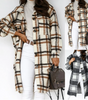 Veste en Laine à Carreaux pour Femmes