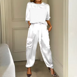 Ensemble Deux Pièces Flottant Élégance Luxe Beige