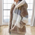 Veste en Fourrure Synthétique à Capuche pour Femmes