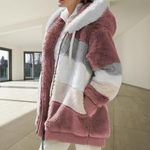 Veste en Fourrure Synthétique à Capuche pour Femmes