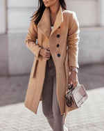 Manteau Long Chic avec Ceinture pour Femmes
