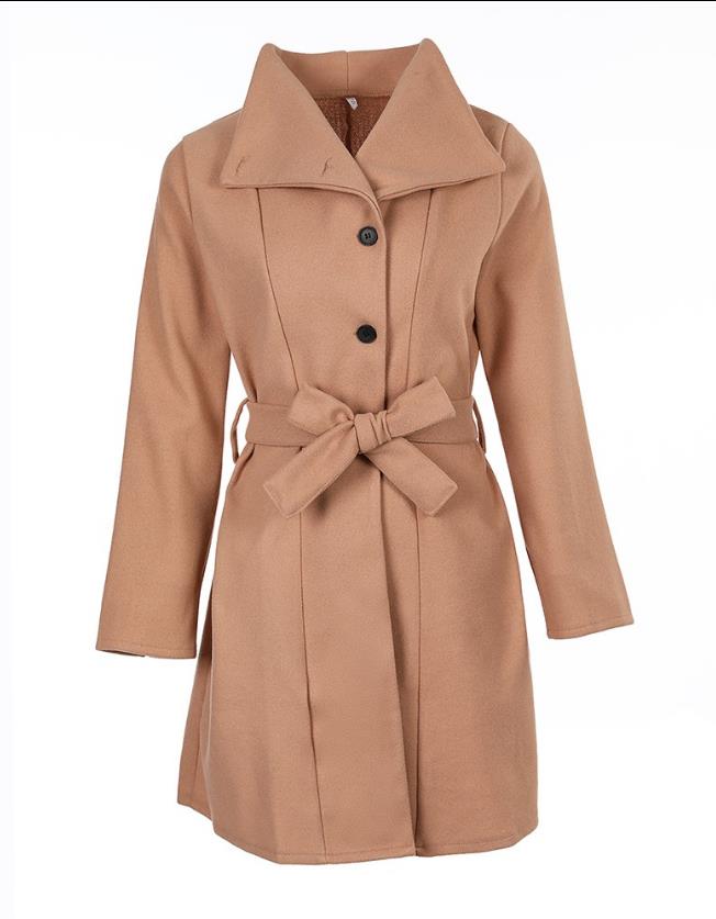 Manteau Long Chic avec Ceinture pour Femmes
