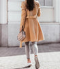 Manteau Long Chic avec Ceinture pour Femmes