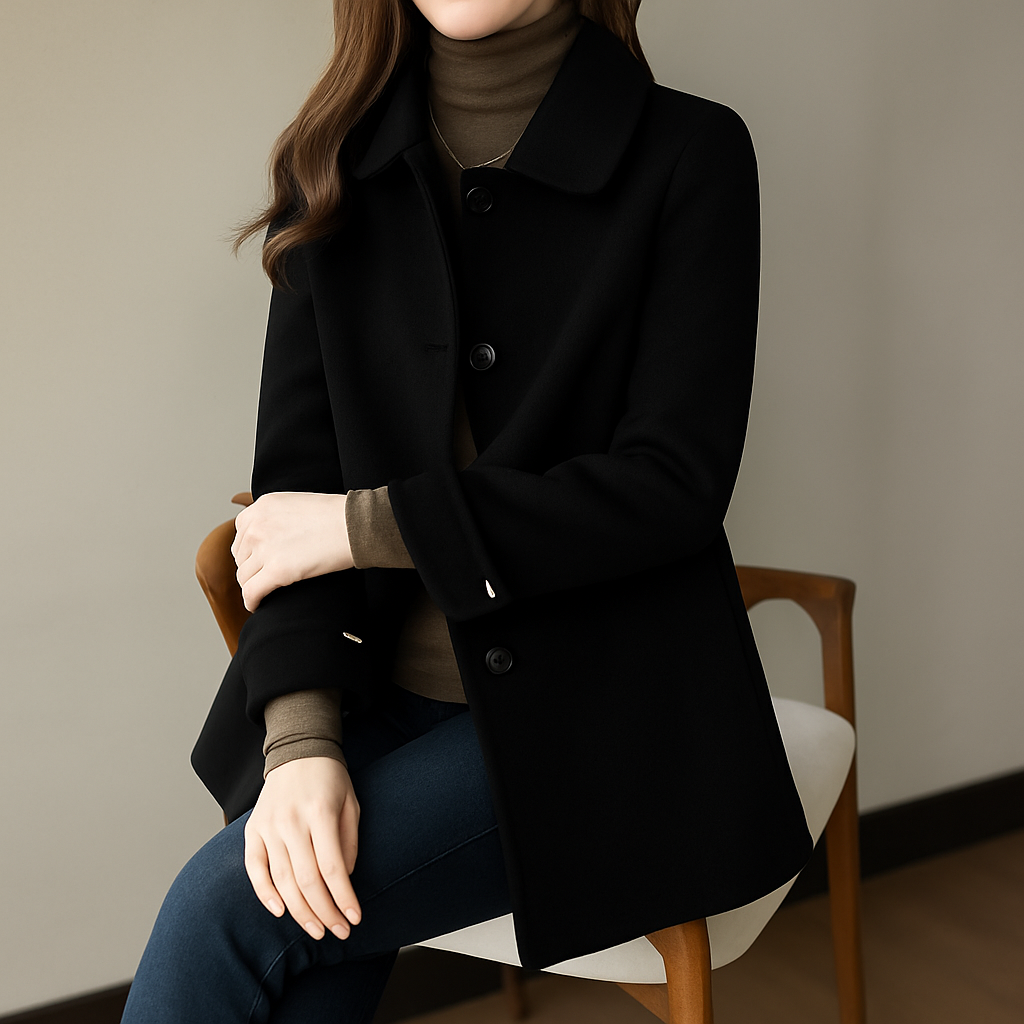 Manteau en Laine Ajusté pour Femmes