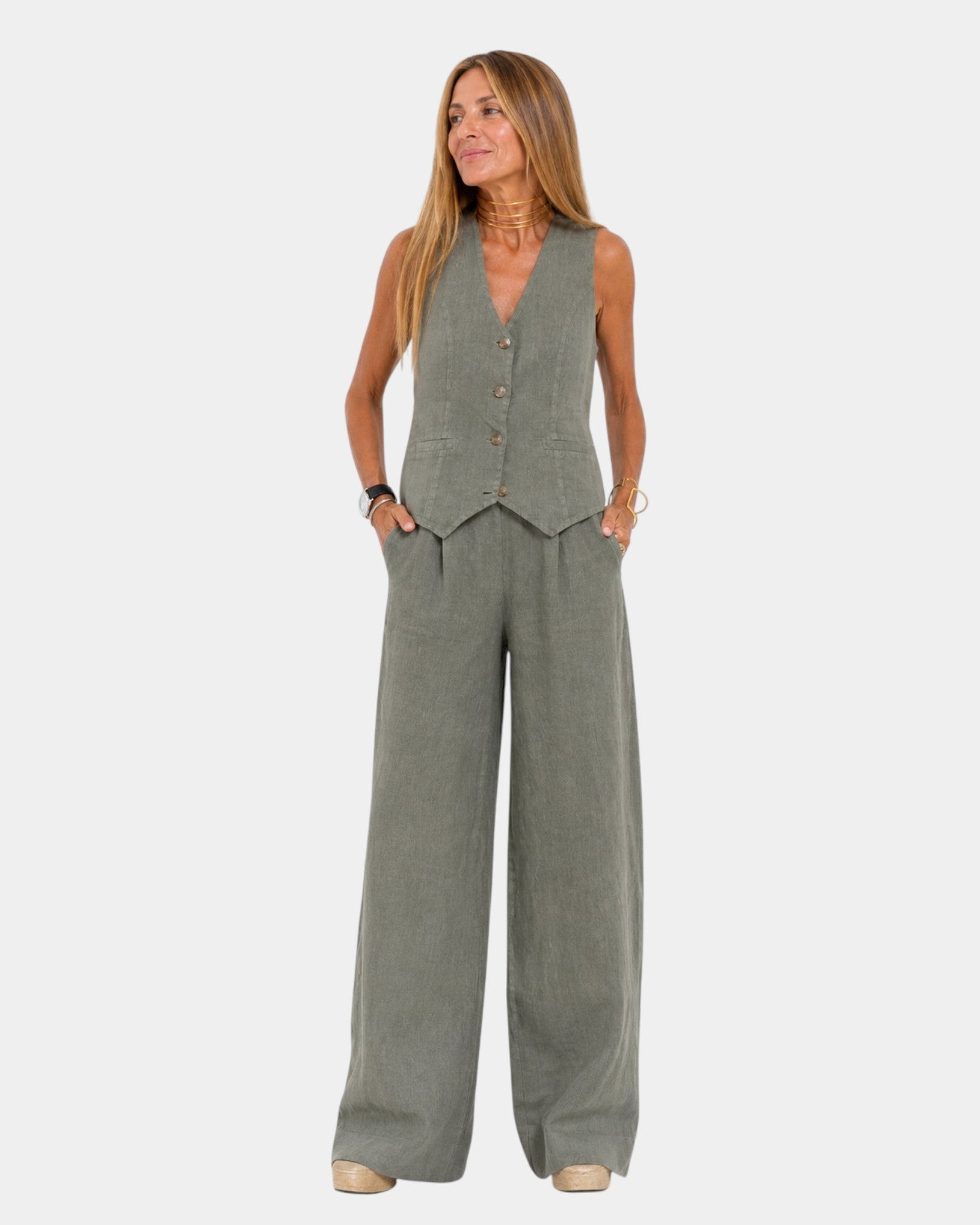 Ensemble Gilet Sans Manches et Pantalon pour Femme | Idéal pour le Bureau