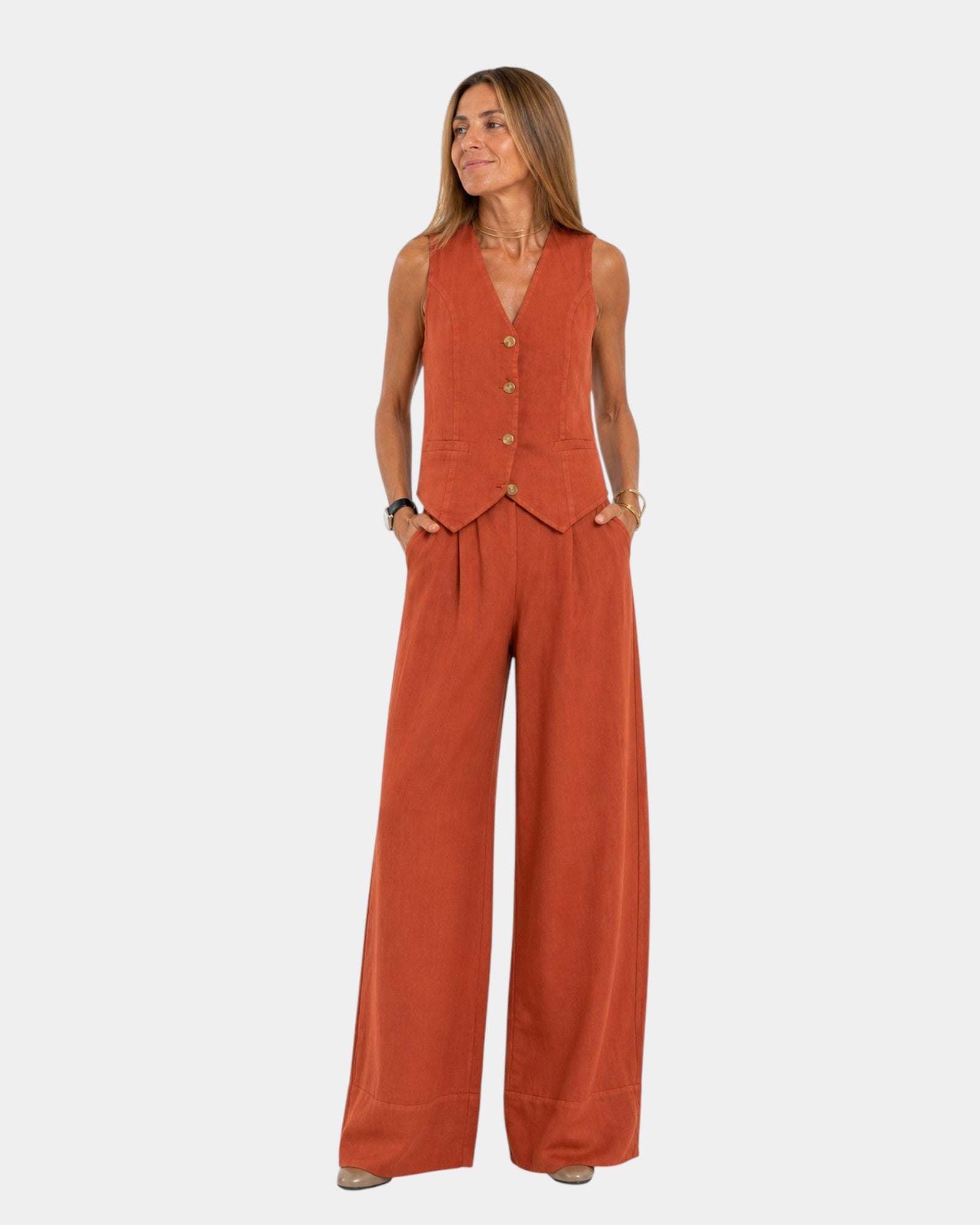 Ensemble Gilet Sans Manches et Pantalon pour Femme | Idéal pour le Bureau