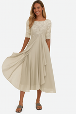 Robe Midi Évasée en Dentelle pour Femme | Idéale pour le Quotidien