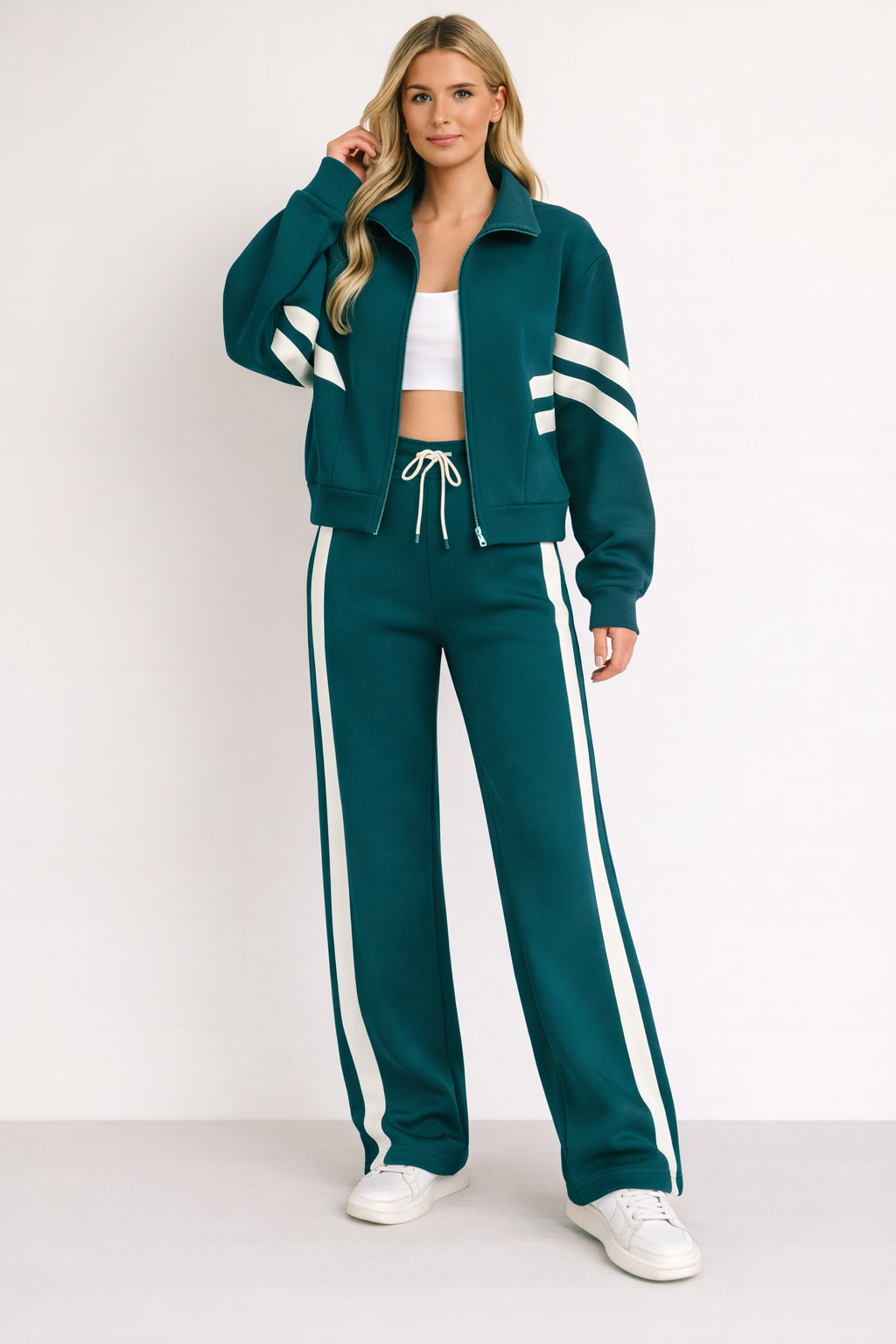 Ensemble de Sport Deux Pièces Contraste pour Femmes