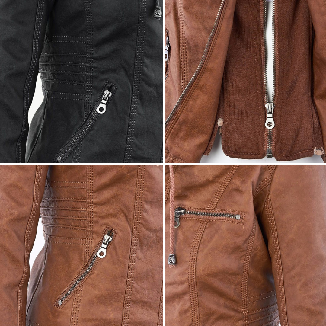 Veste en Cuir Résistante aux Intempéries pour Femmes
