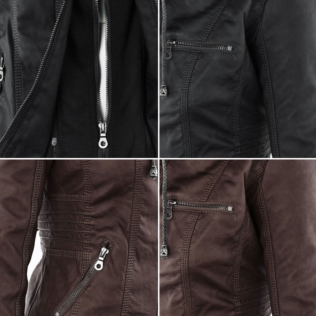 Veste en Cuir Résistante aux Intempéries pour Femmes
