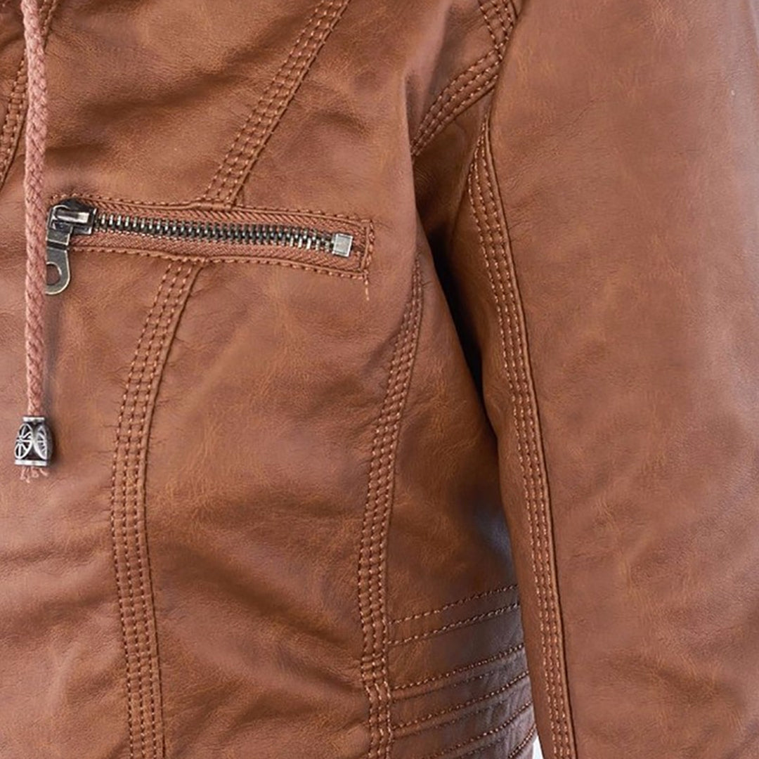 Veste en Cuir Résistante aux Intempéries pour Femmes