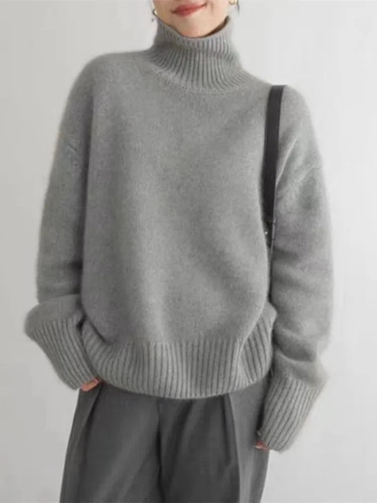 Pull Col Roulé Classique pour Femmes