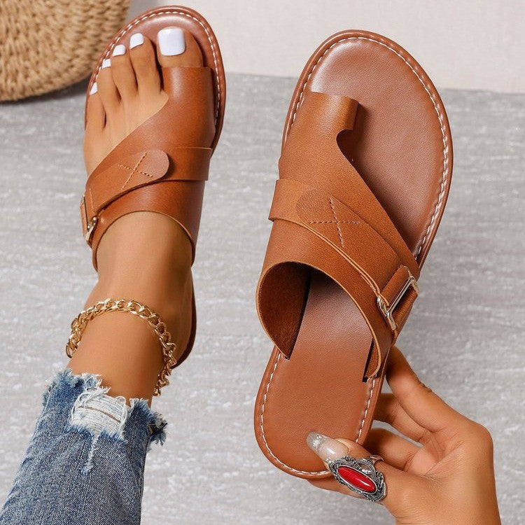 Sandales Confortables avec Détails Métalliques pour Femmes